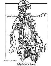 Baby Moses Free Printable Coloring Page