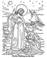 Jesus Walking on the Water Free Bible Coloring Pages