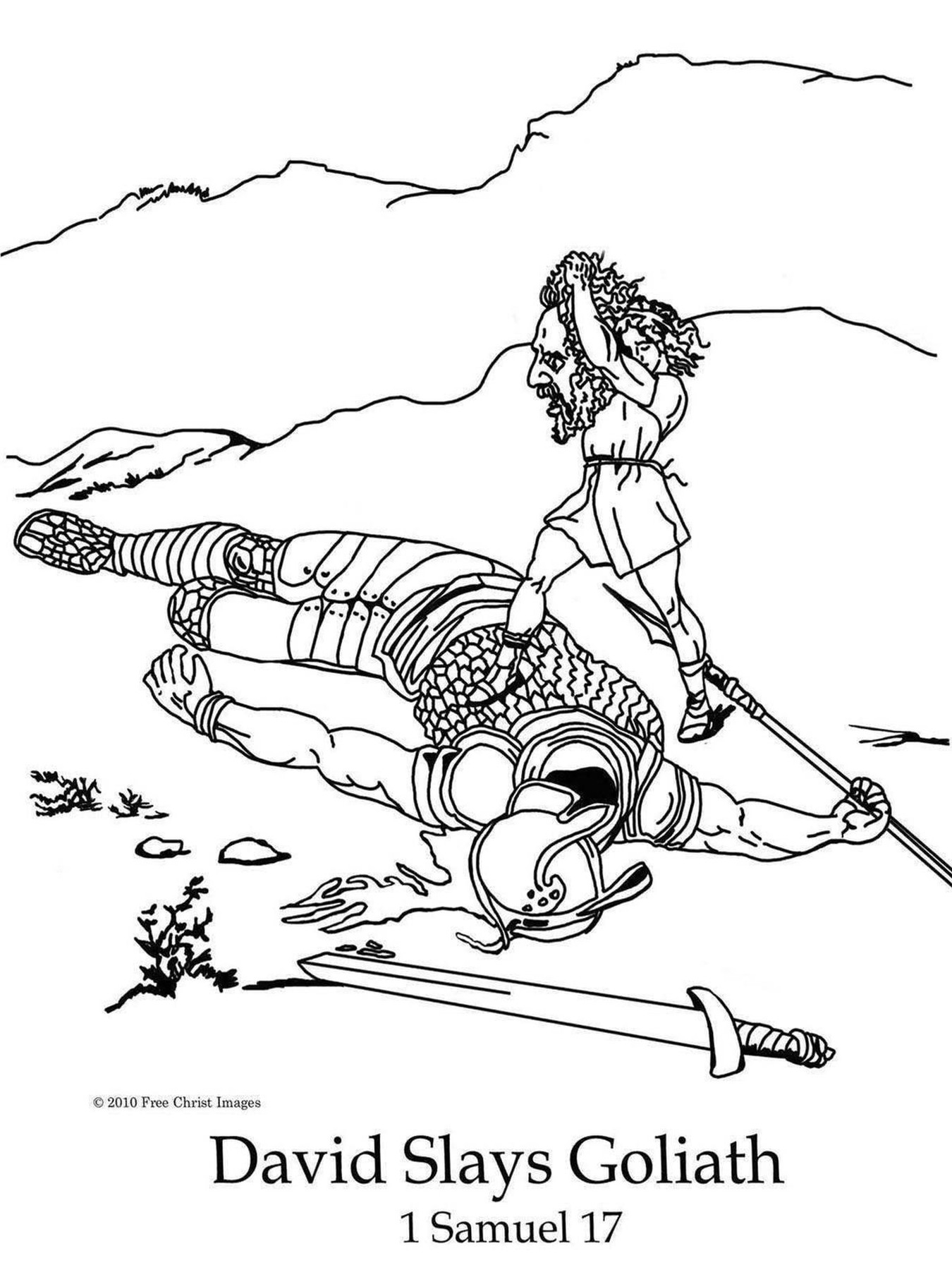 David Amp Goliath Coloring Page Coloring Pages