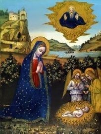 Adoration of the Child by Bergognone