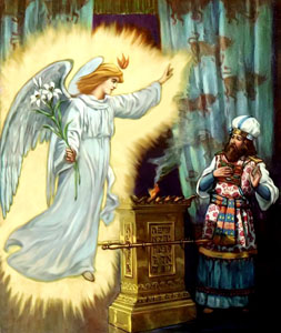 Angel Visits Zacharias Bible Art Card