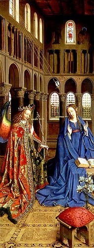 The Annunciation by Jan Van Eyck, Virgin Mary and Angel, Royalty Free Images