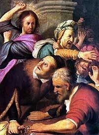 Christ Driving the Money Changers from the Temple by Rembrandt