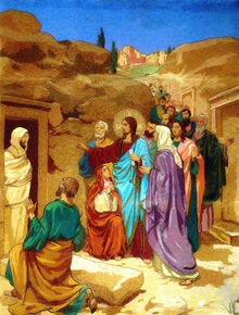 Raising Lazarus mosaic