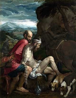 Good Samaritan by Jacopo Bassano, high resolution