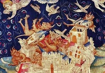 Fall of Babylon, Angers Tapestry, high resolution