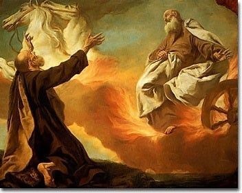 Elijah taken up to Heaven in a chariot of fire